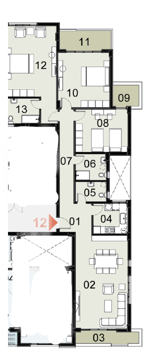 Floor plan for apartment at Mazarine