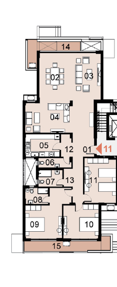 Floor plan for apartment at Mazarine