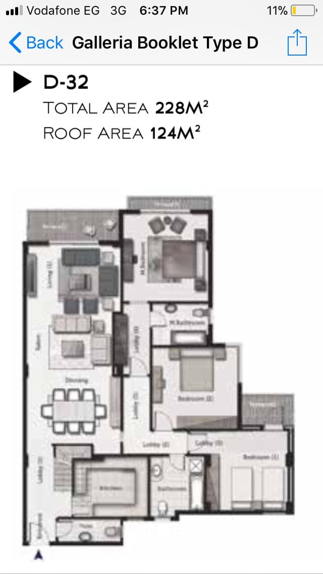 Floor plan for penthouse at Galleria Residence