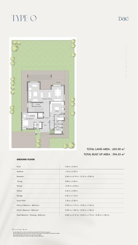 Floor plan for villa at Badya