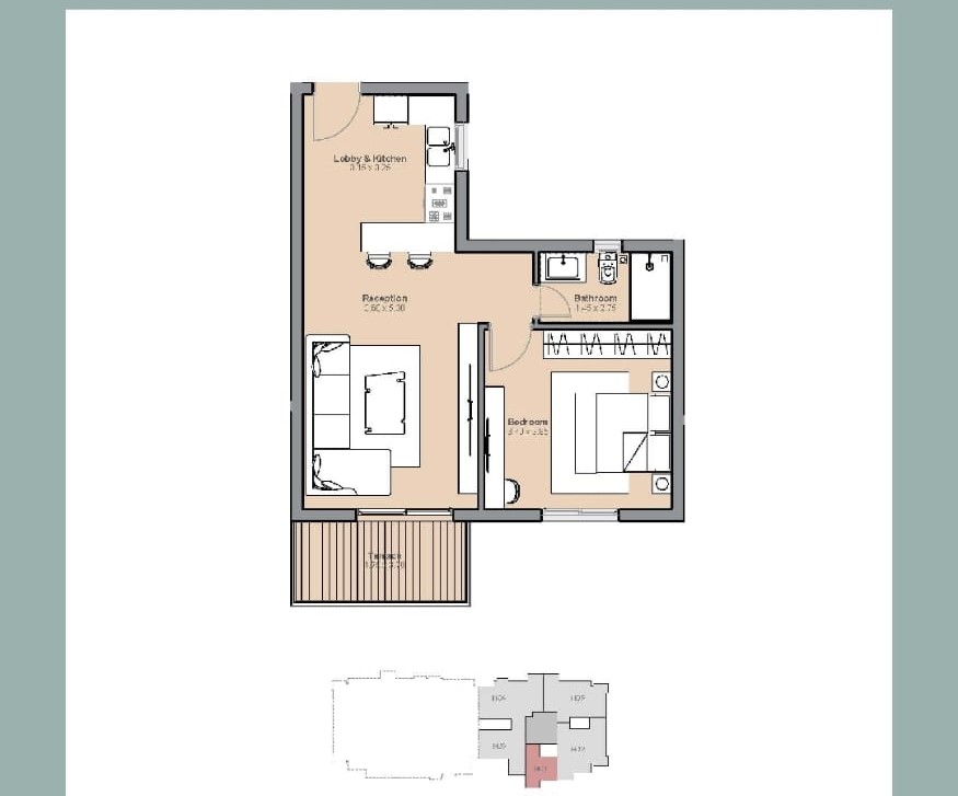 Floor plan for apartment at Ashgar City