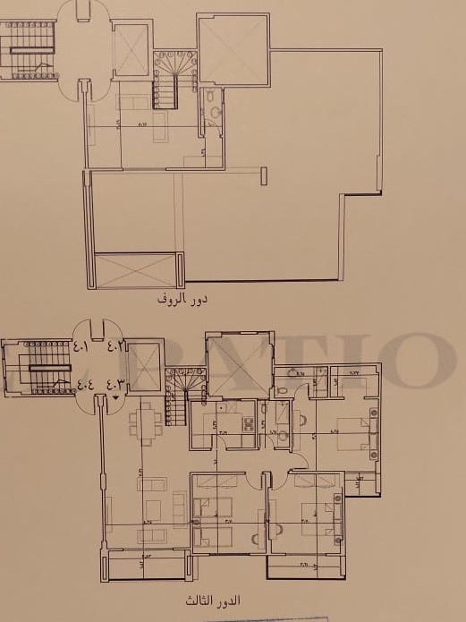 Floor plan for penthouse at El Patio Casa