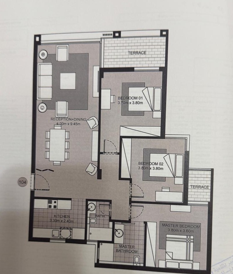Floor plan for apartment at Karmell New Zayed