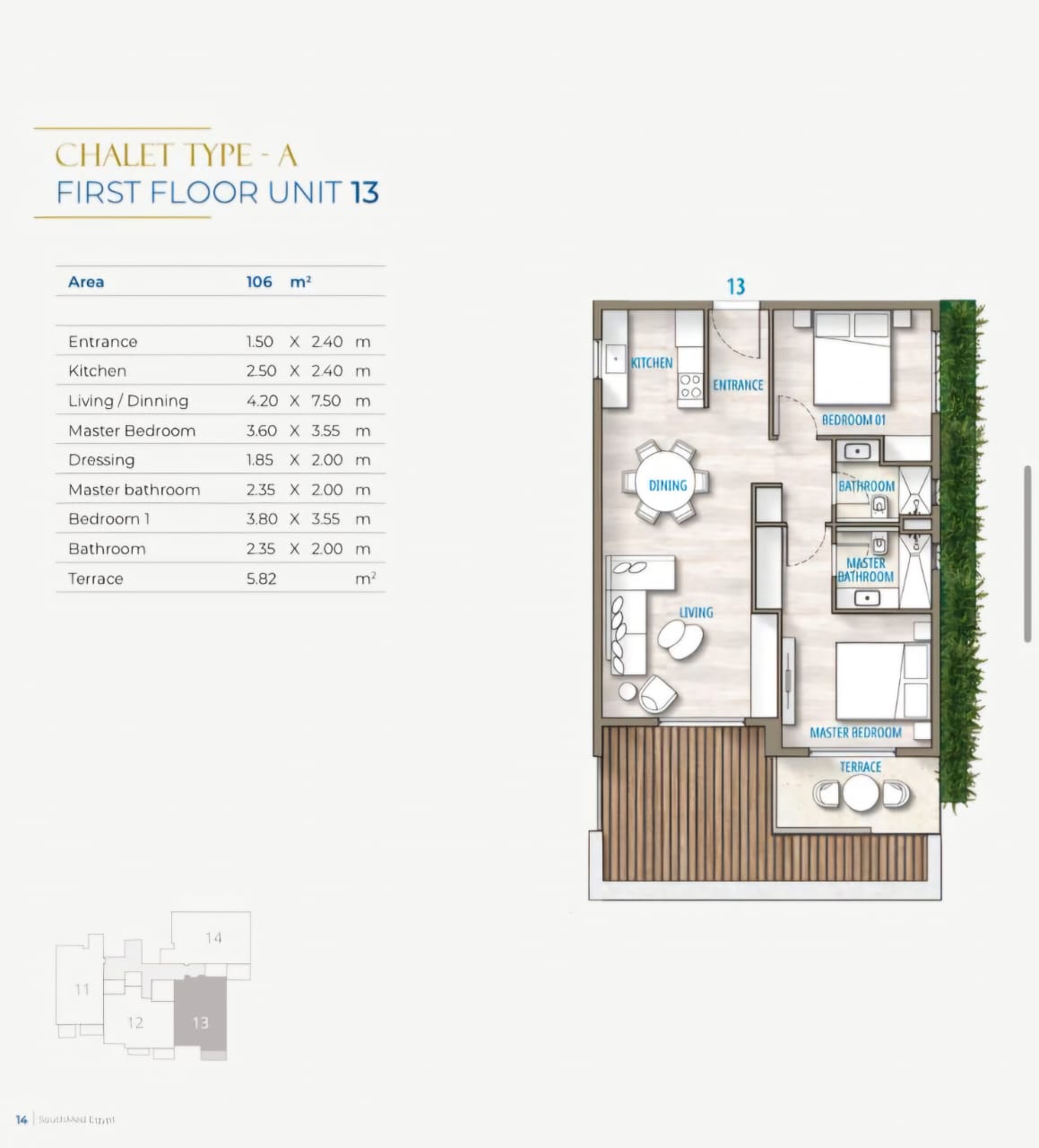Floor plan for chalet at Southmed