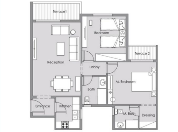 Floor plan for apartment at Lugar