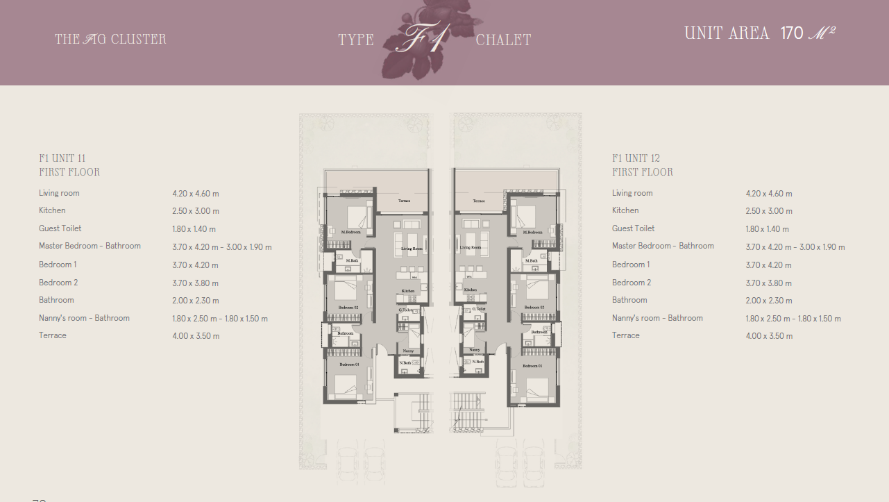 Floor plan for chalet at Marsa Baghush