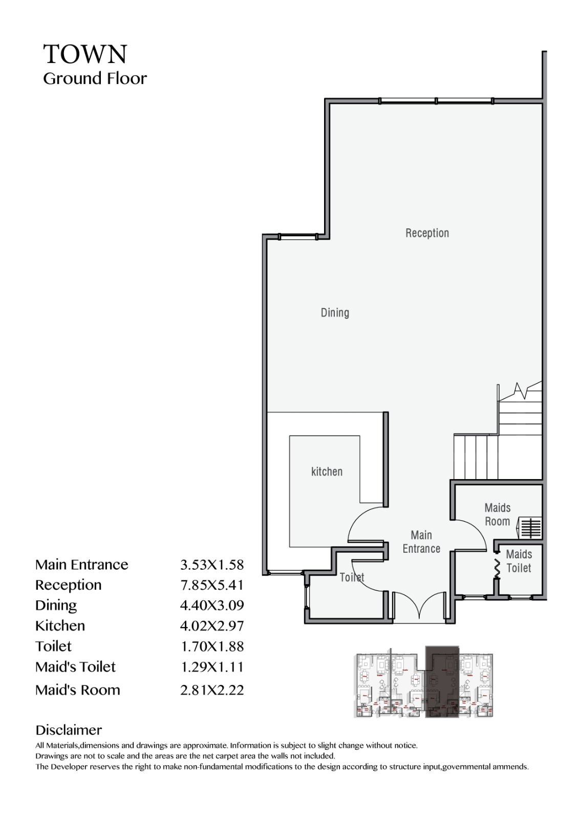 Floor plan for townhouse at Lake West