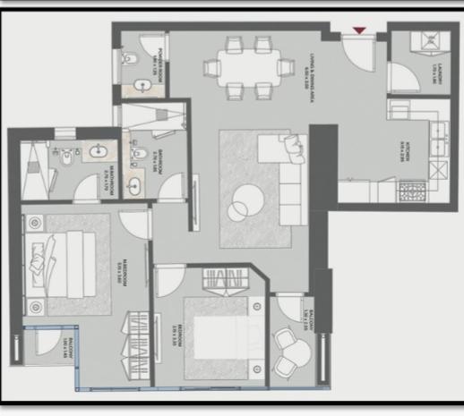 Floor plan for apartment at Marriott Residences Heliopolis