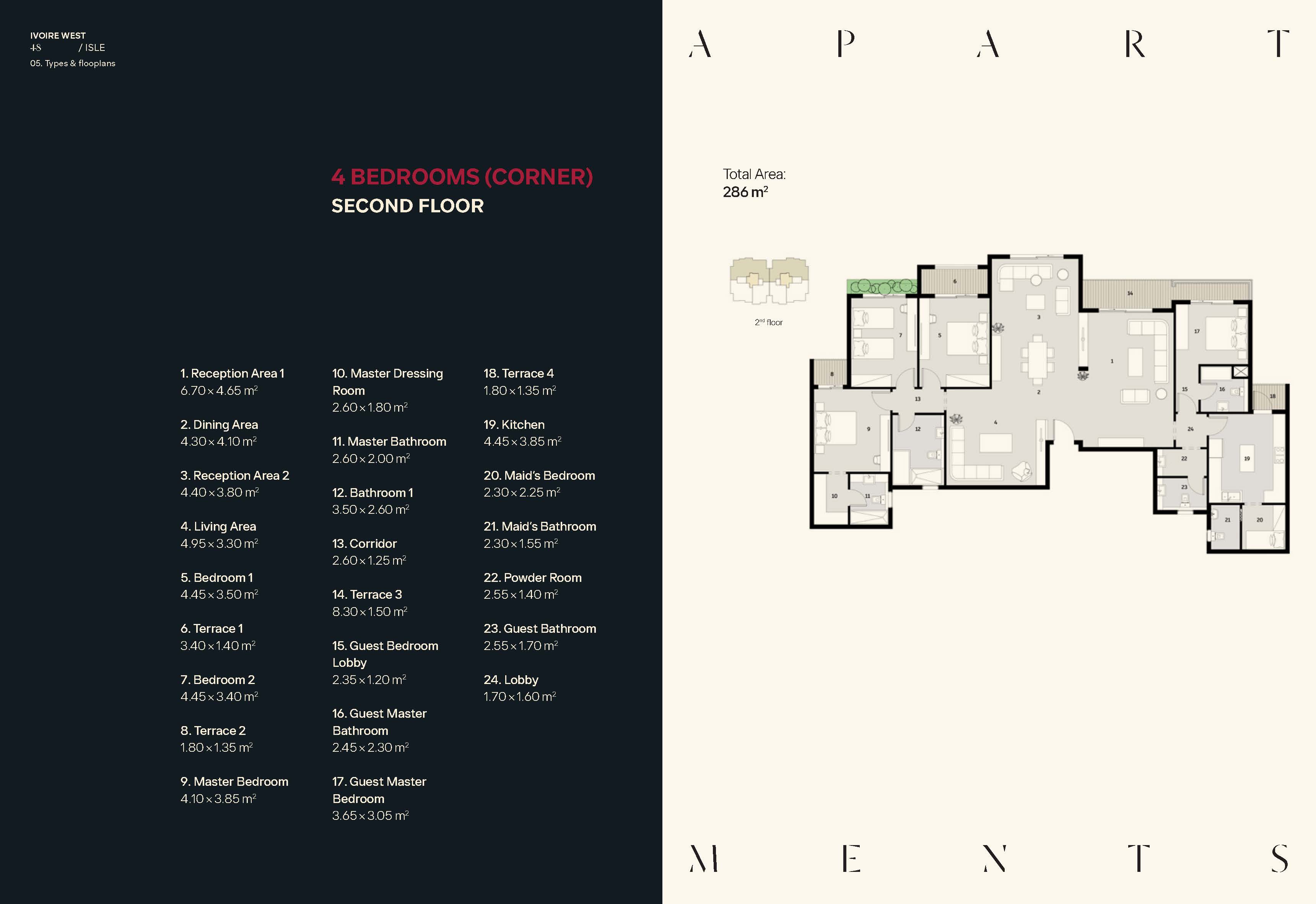 Floor plan for apartment at Ivoire West
