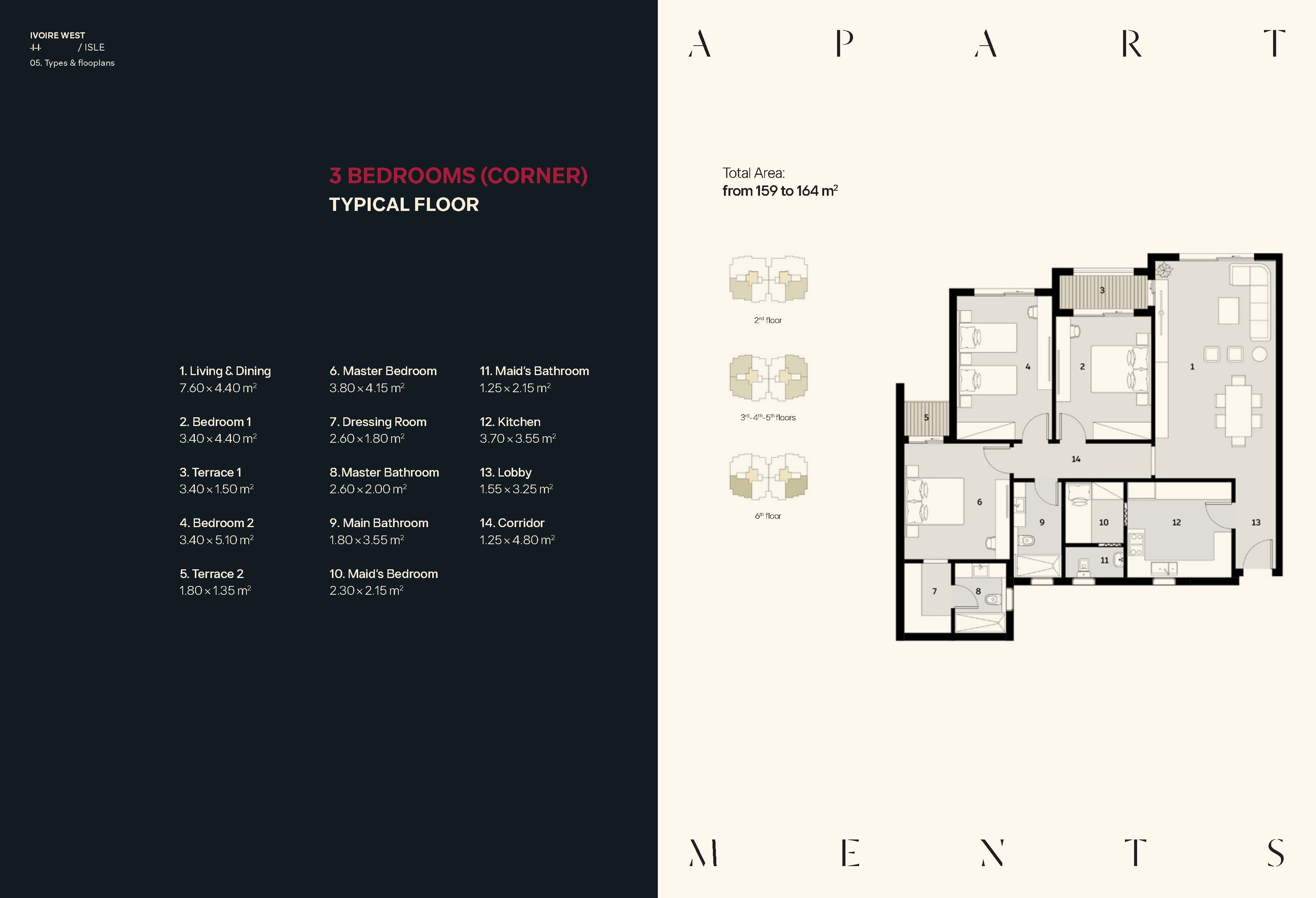 Floor plan for apartment at Ivoire West