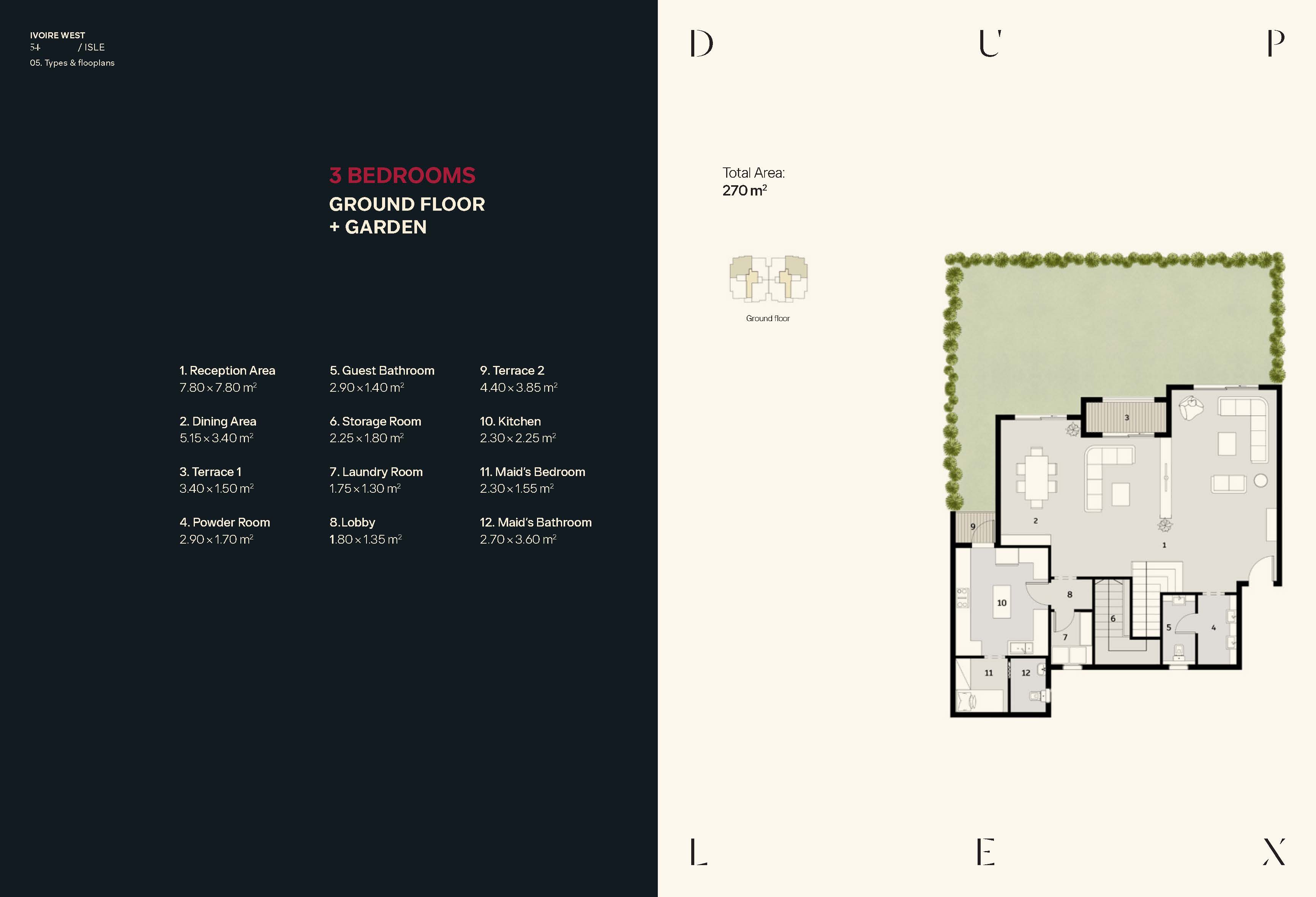Floor plan for duplex at Ivoire West