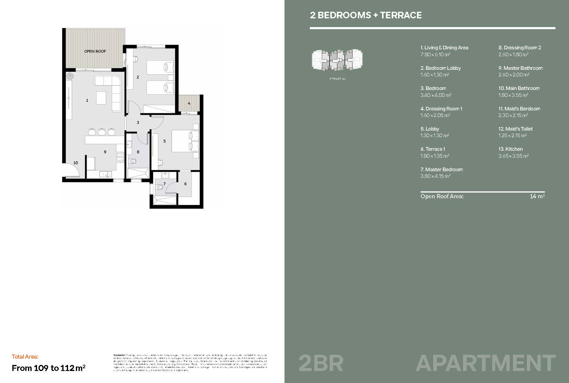 Floor plan for apartment at Ivoire East