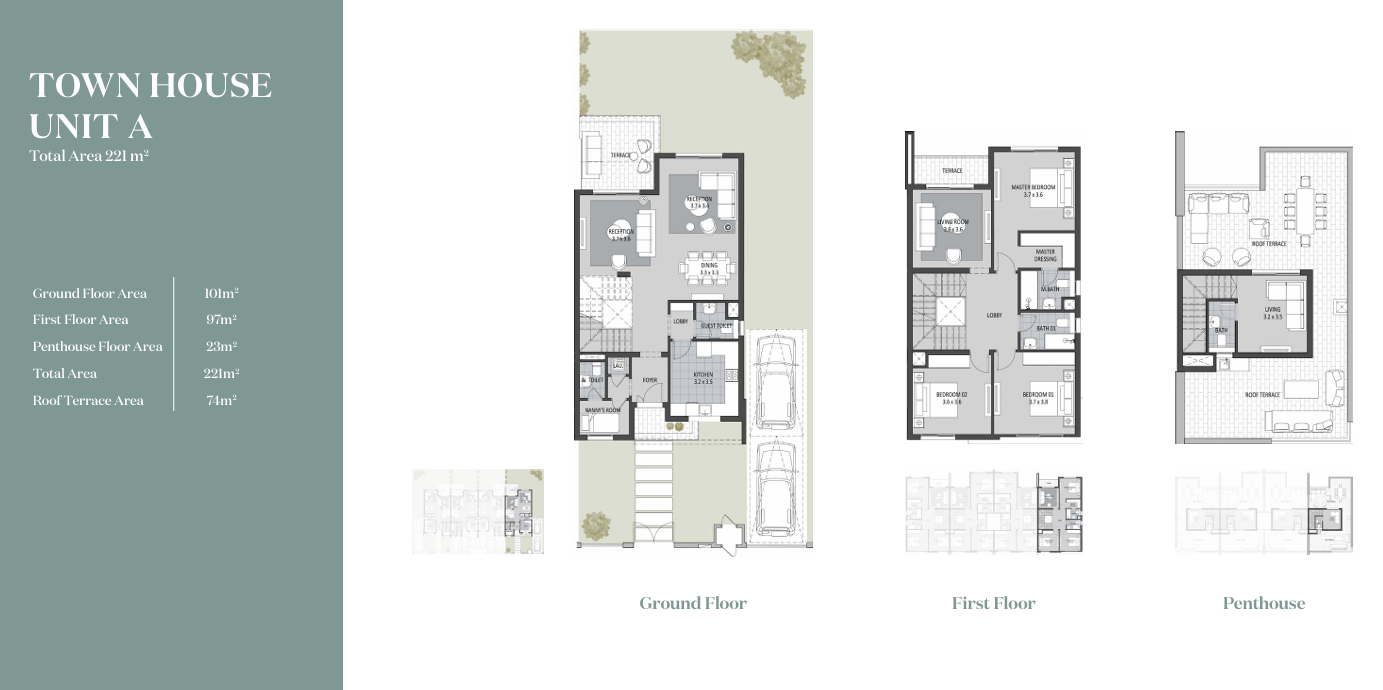 Floor plan for townhouse at Rosewood