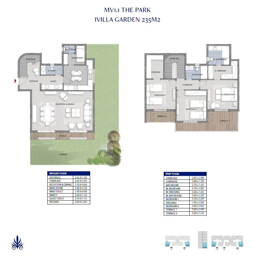 Floor plan for duplex at Mountain View 1.1