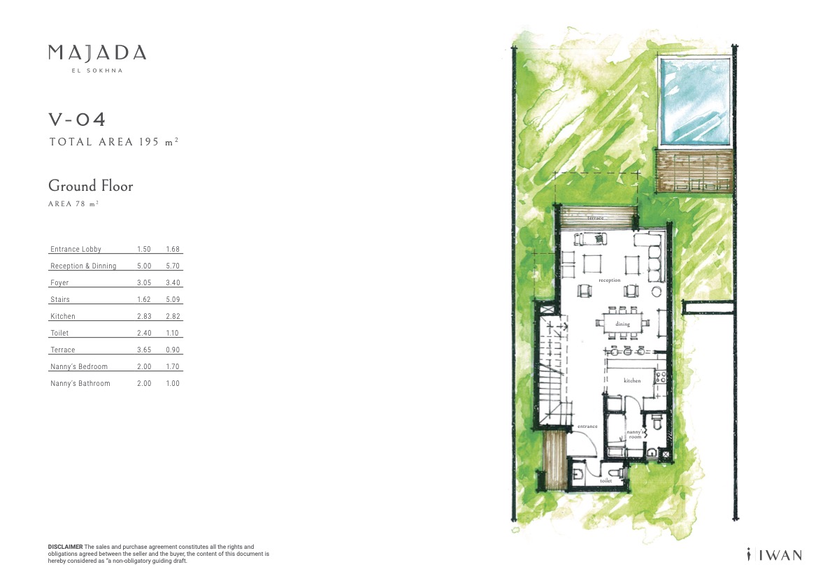 Floor plan for villa at Majada Iwan