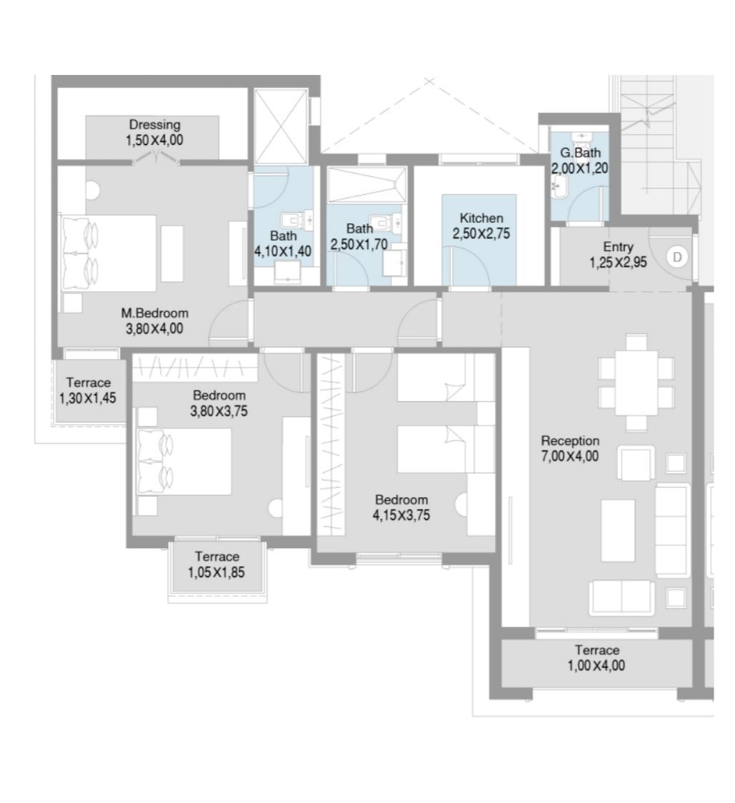 Floor plan for apartment at Talah