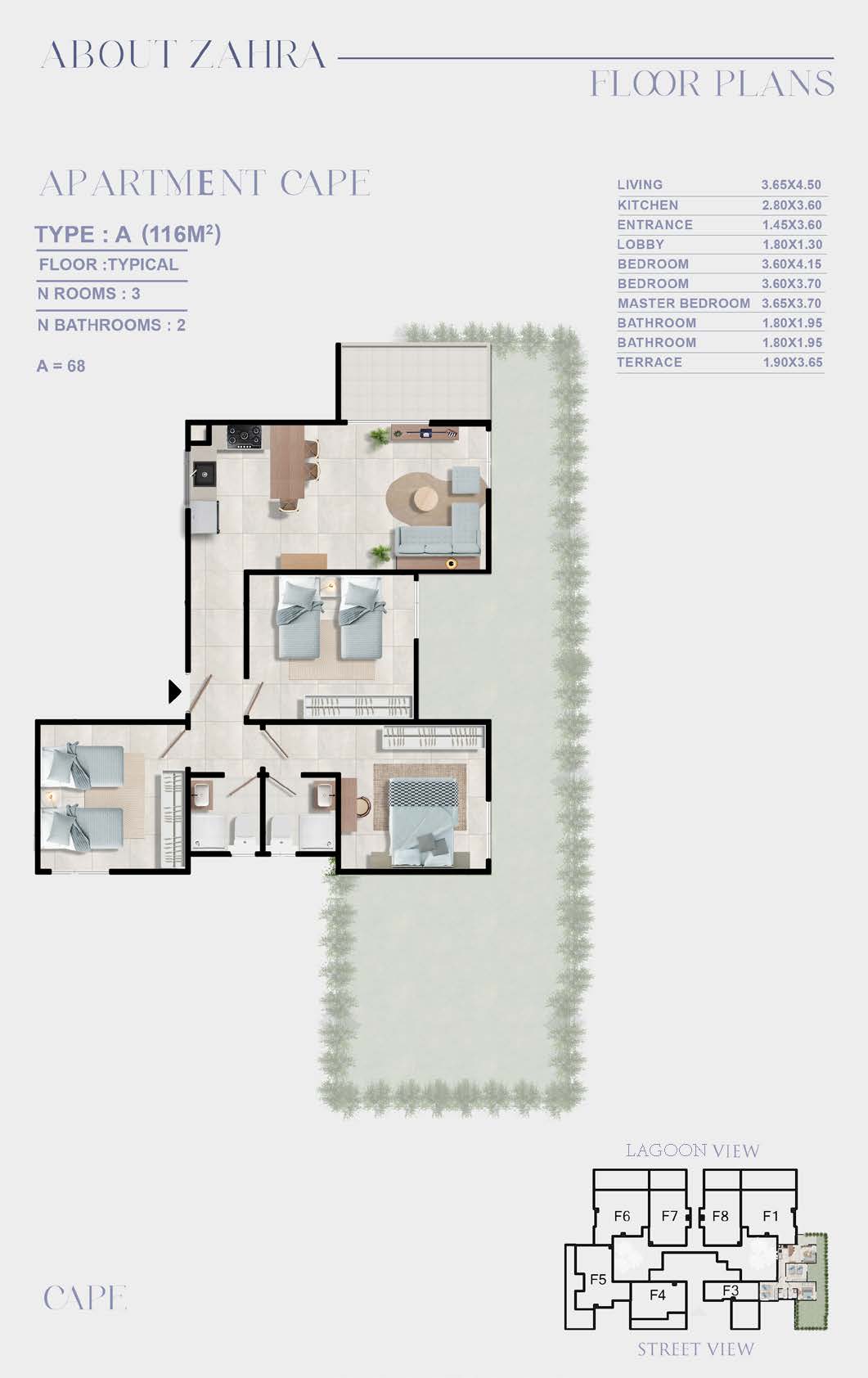 Floor plan for chalet at Zahra Morshedy Group