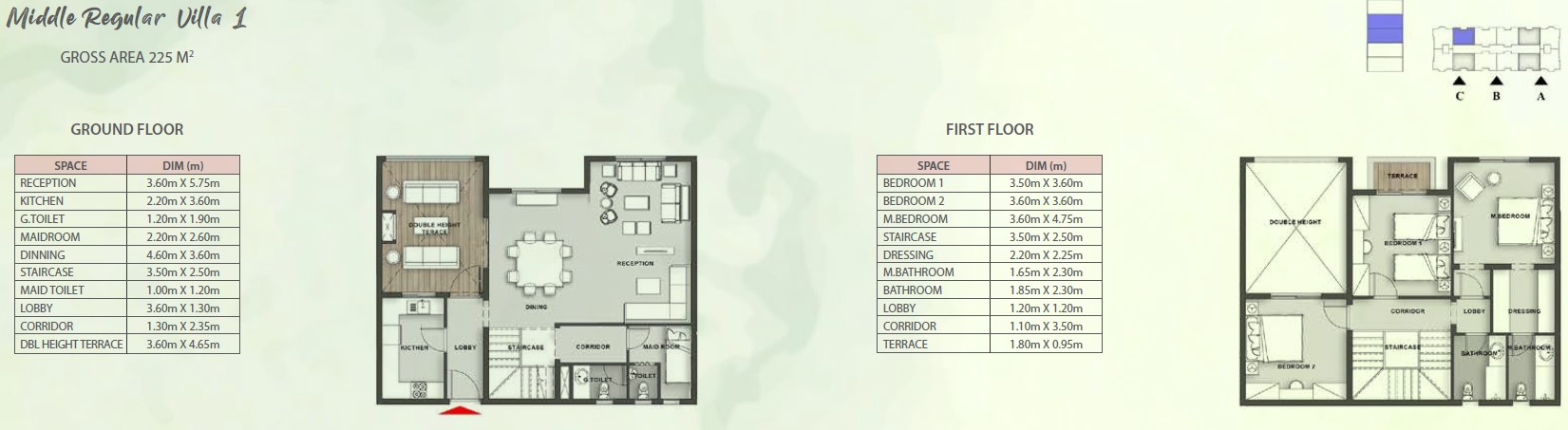 Floor plan for villa at Mountain View ICity New Cairo