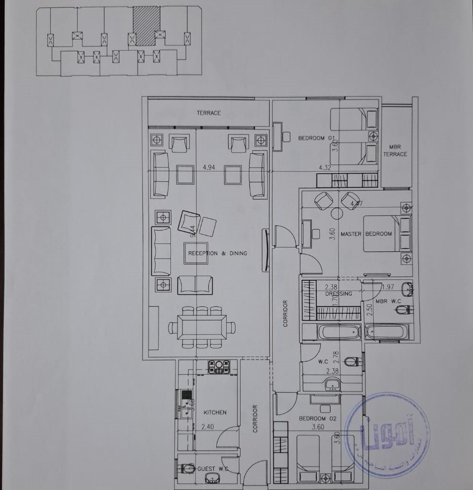Floor plan for apartment at Midtown condo