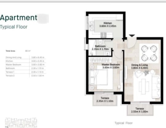 Floor plan for apartment at Hyde Park