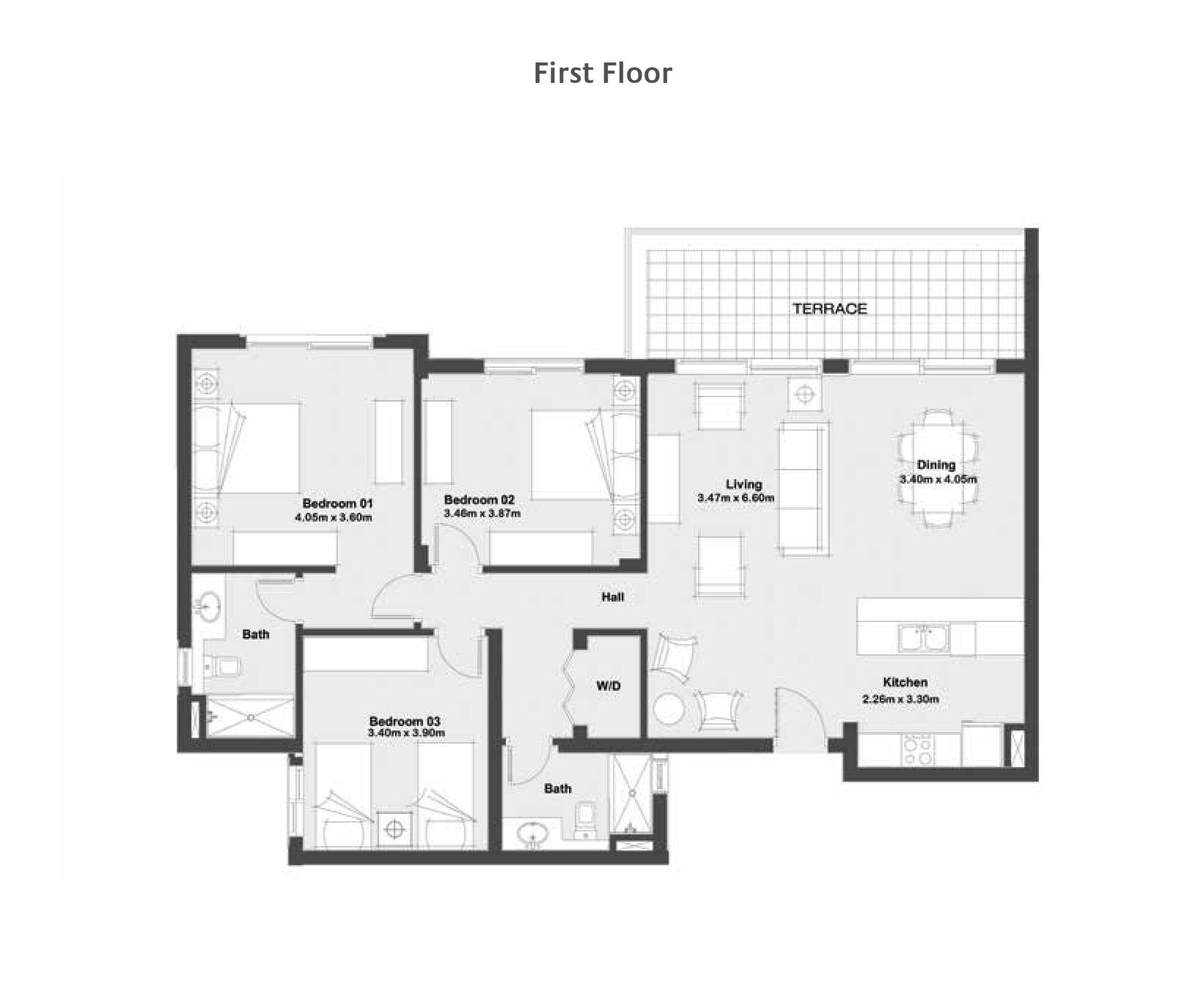 Floor plan for chalet at Marassi