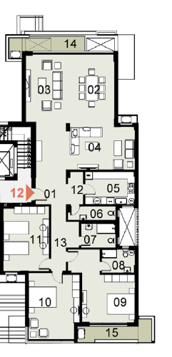 Floor plan for apartment at Mazarine