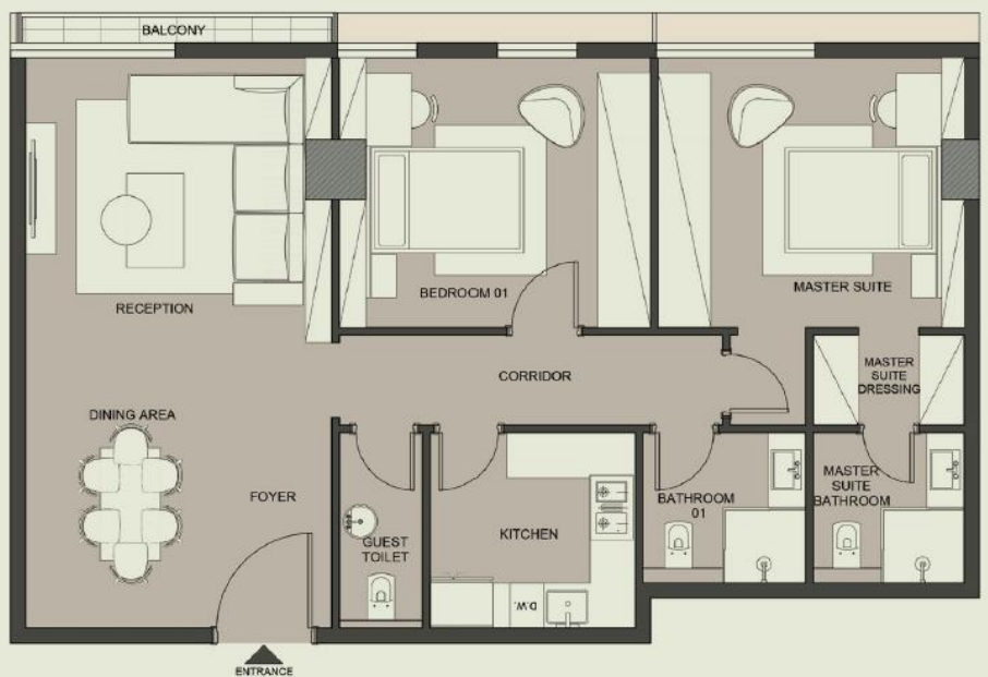 Floor plan for apartment at Edge