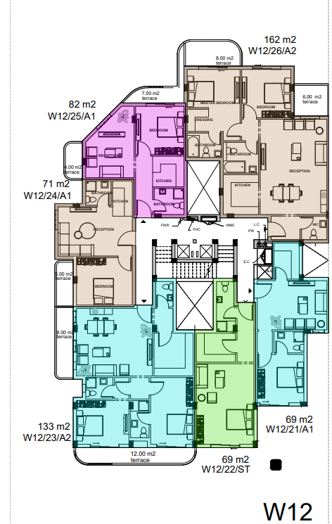 Floor plan for apartment at White Residence