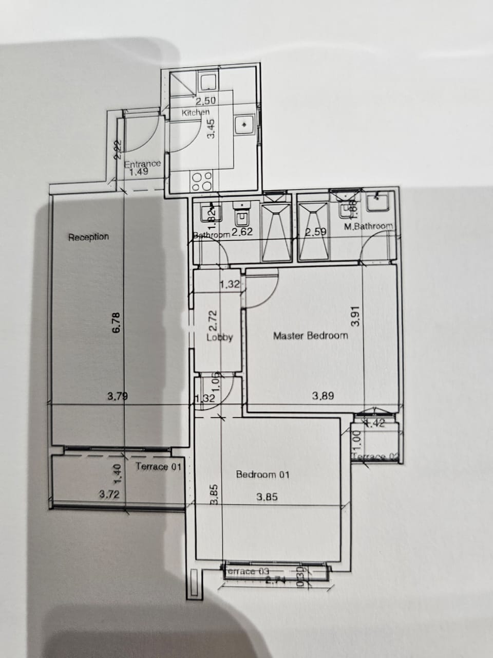Floor plan for apartment at Residence Eight Sky Abu Dhabi