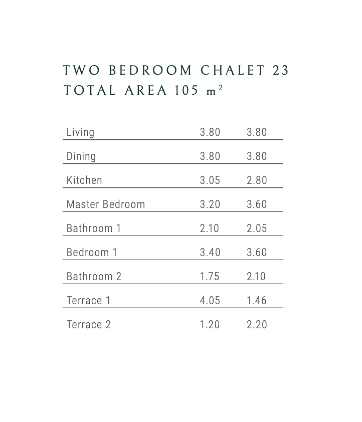 Floor plan for chalet at Majada Iwan
