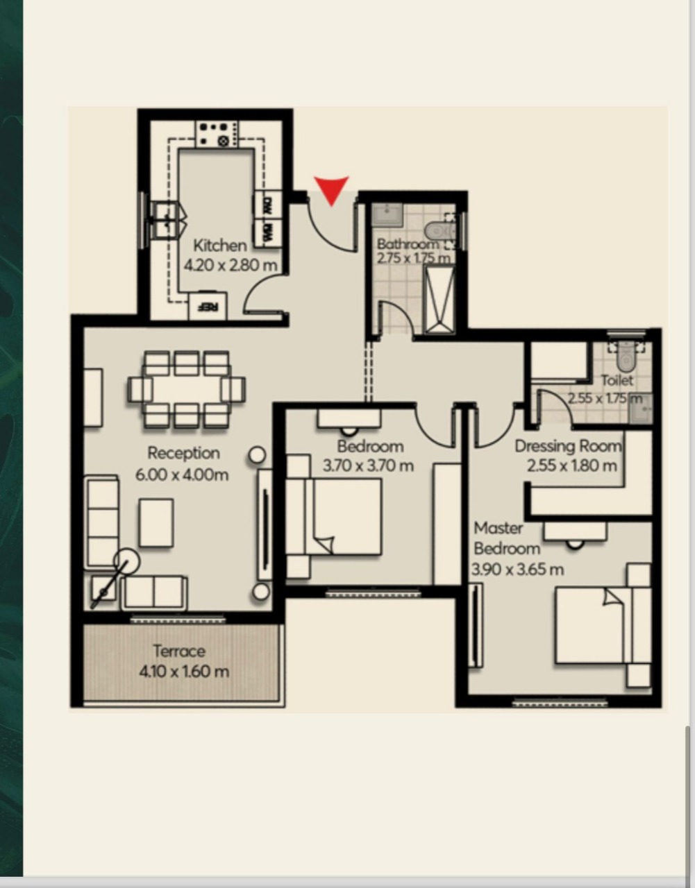 Floor plan for apartment at Mar ville