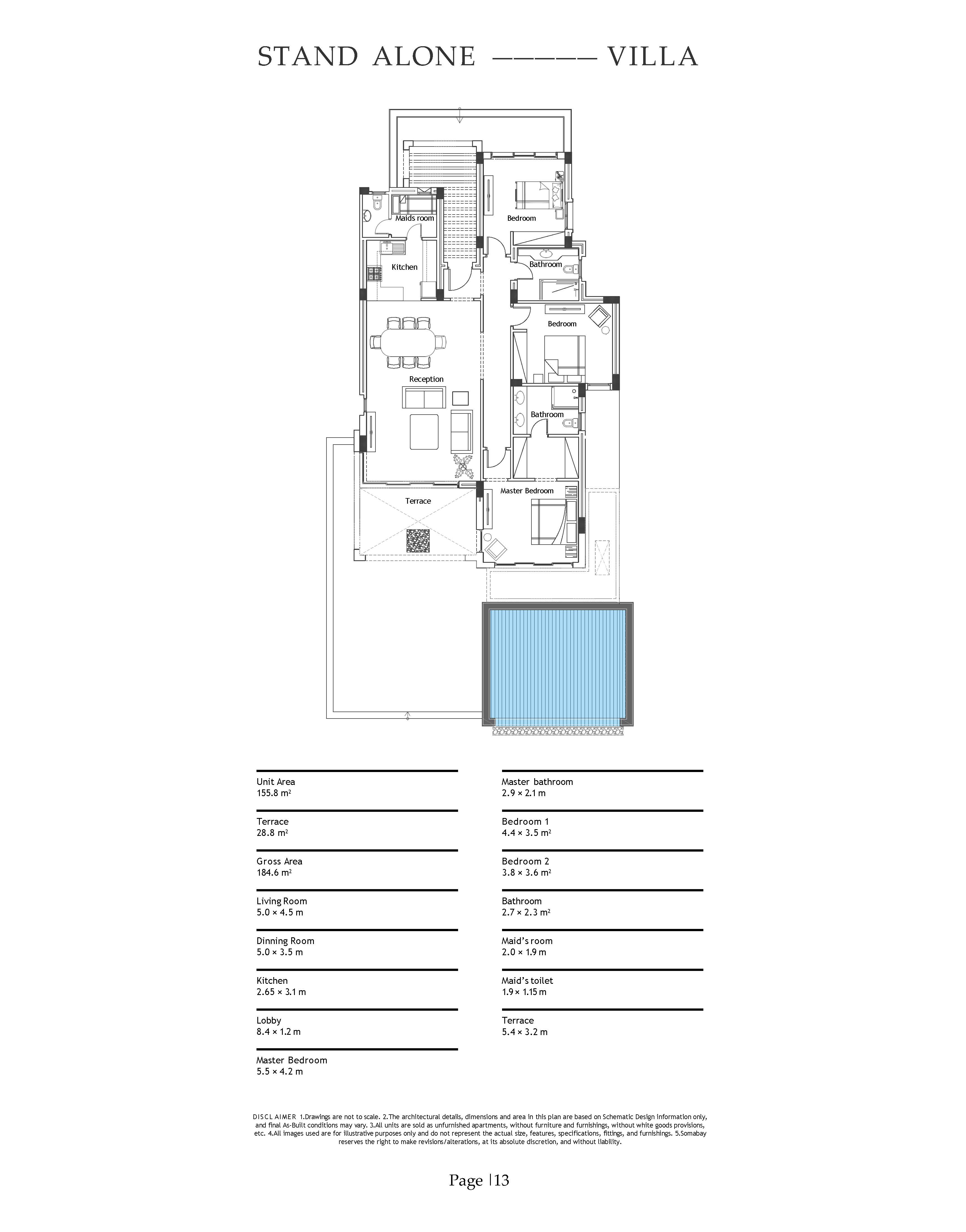 Floor plan for villa at Soma Coves
