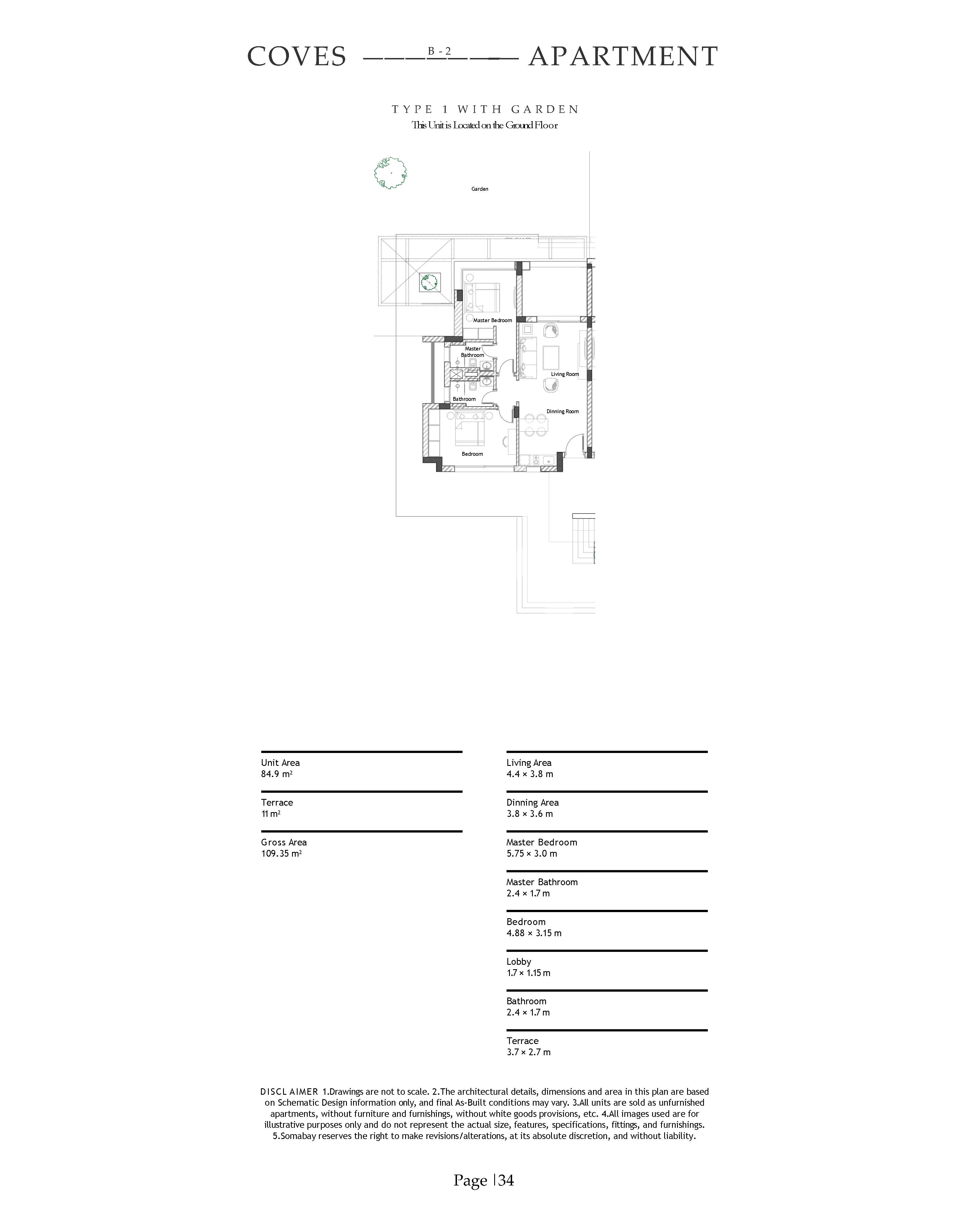 Floor plan for apartment at Soma Coves