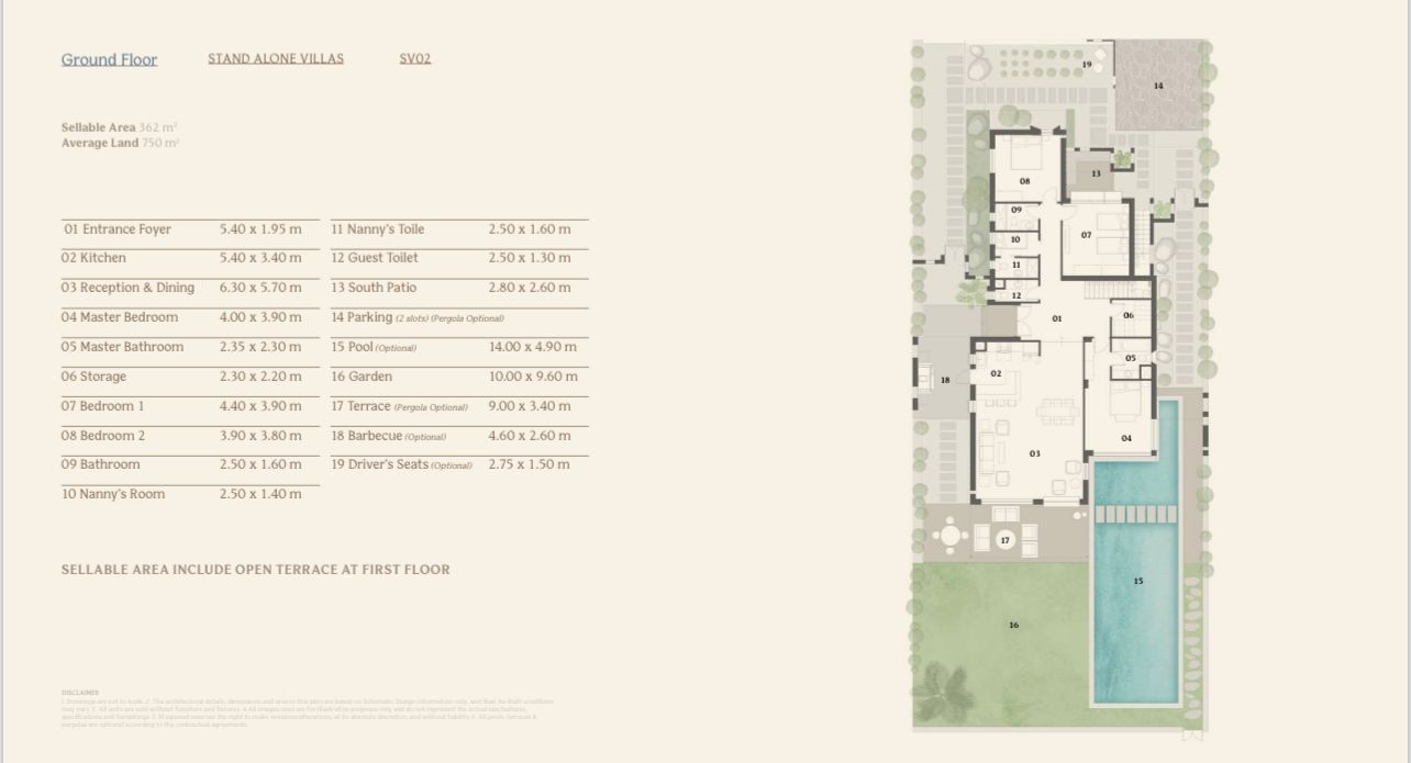 Floor plan for villa at El Masyaf