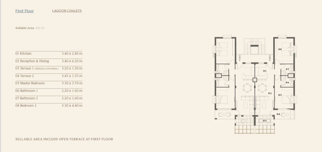 Floor plan for chalet at El Masyaf