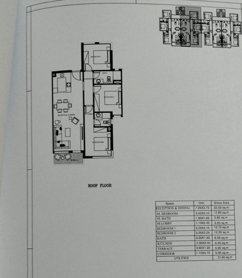Floor plan for chalet at Plage