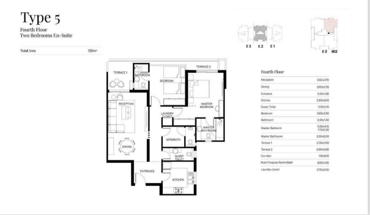Floor plan for apartment at Trio