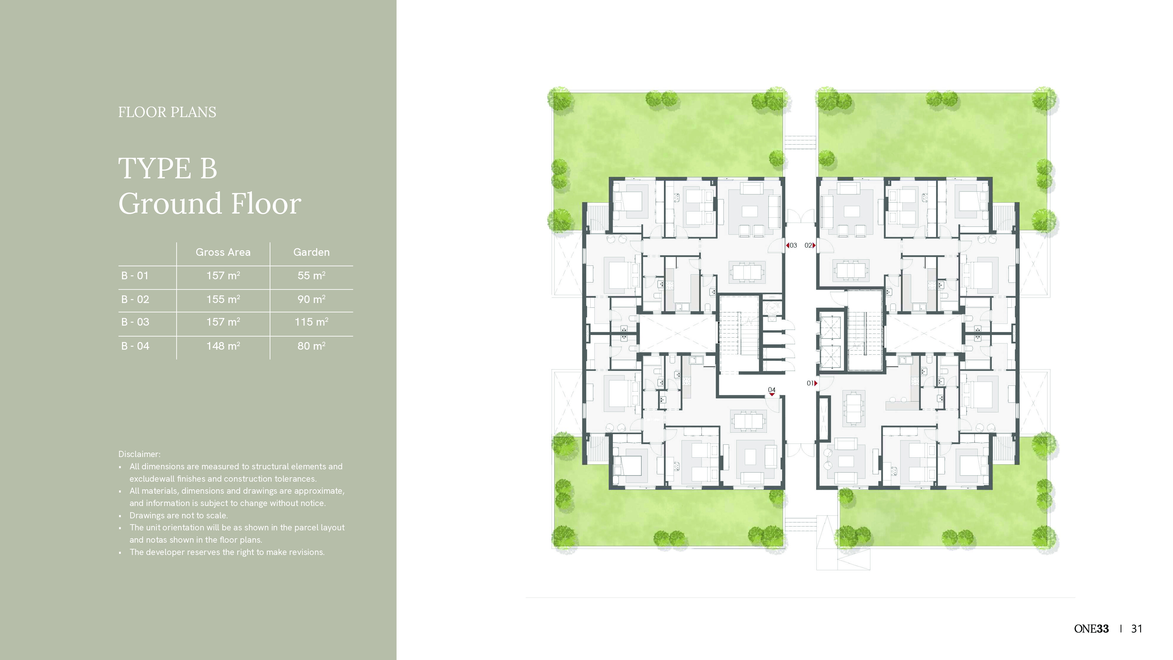 Floor plan for apartment at One33