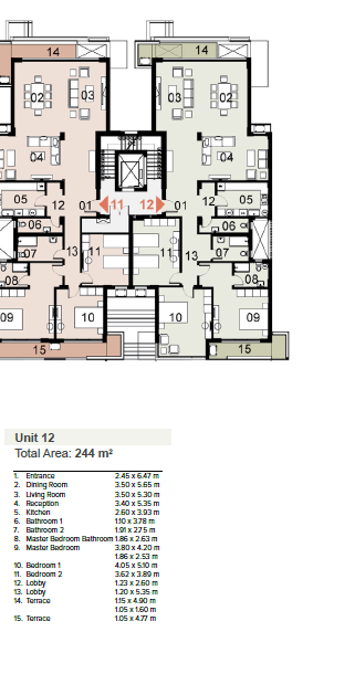 Floor plan for apartment at Mazarine