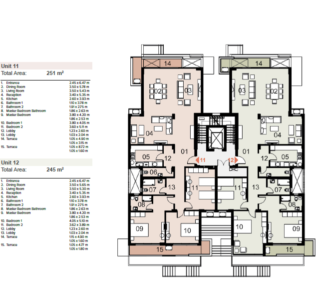 Floor plan for apartment at Mazarine