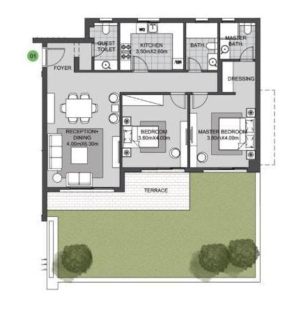Floor plan for apartment at SODIC East