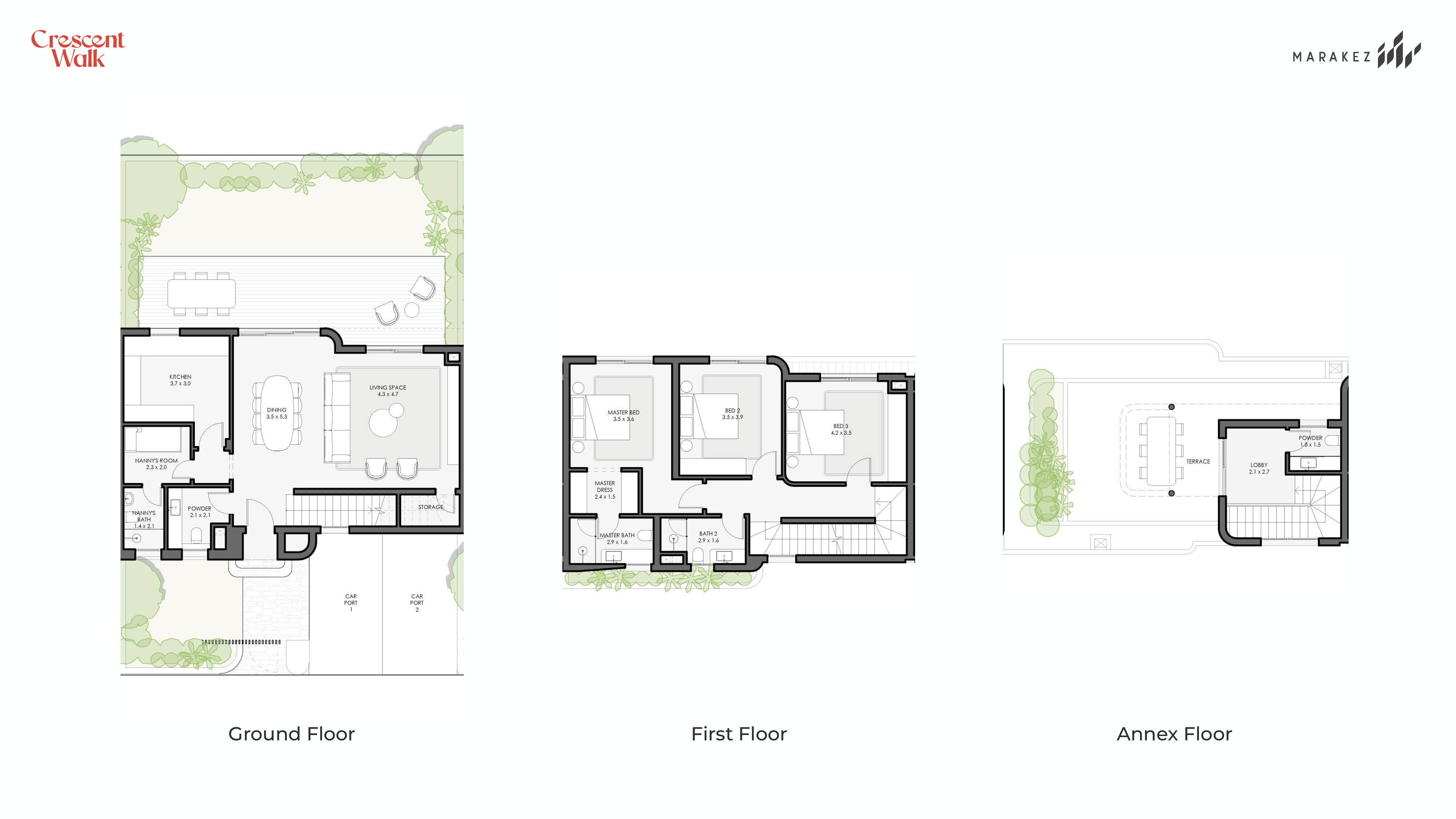 Floor plan for  at Crescent Walk