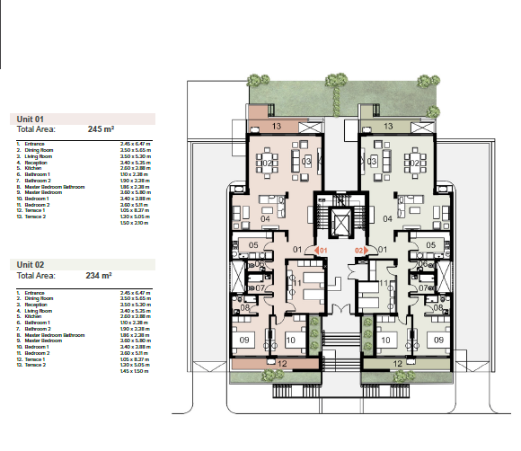 Floor plan for apartment at Mazarine