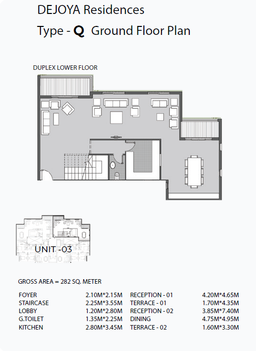 Floor plan for duplex at Dejoya Residence