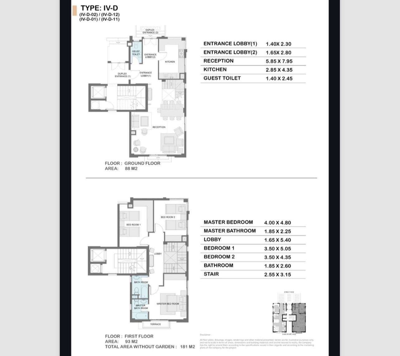 Floor plan for villa at Sun Capital