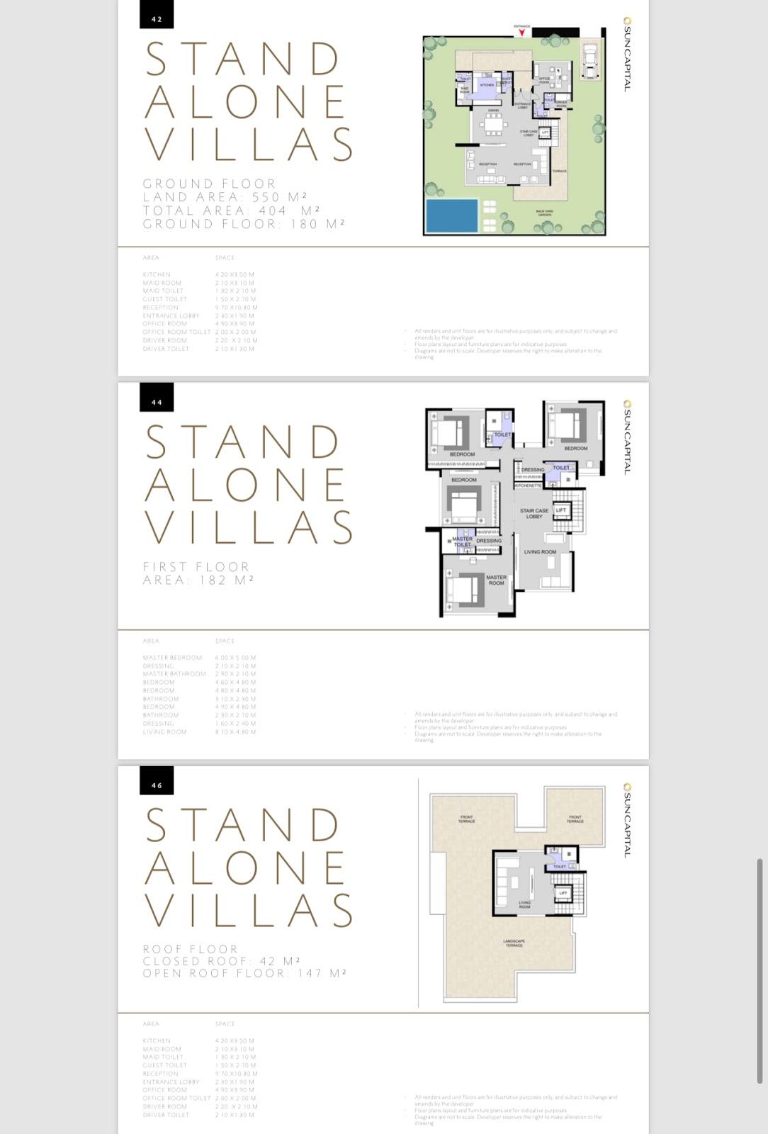 Floor plan for villa at Sun Capital