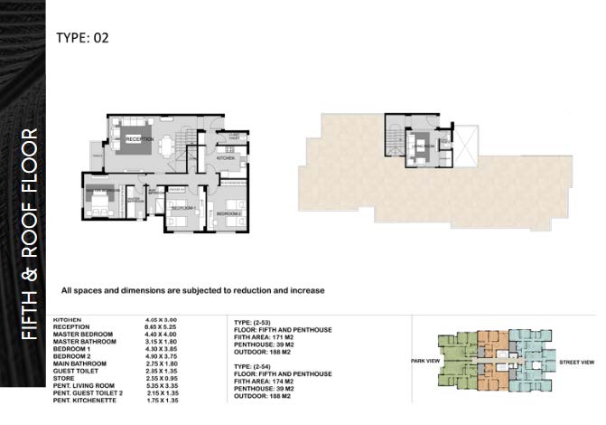 Floor plan for penthouse at Sun Capital