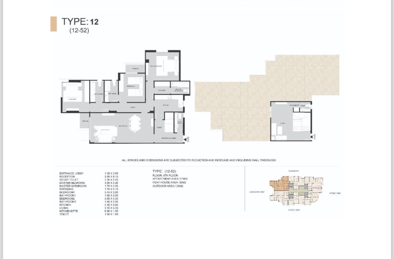 Floor plan for penthouse at Sun Capital