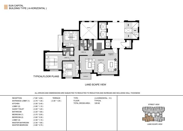 Floor plan for apartment at Sun Capital