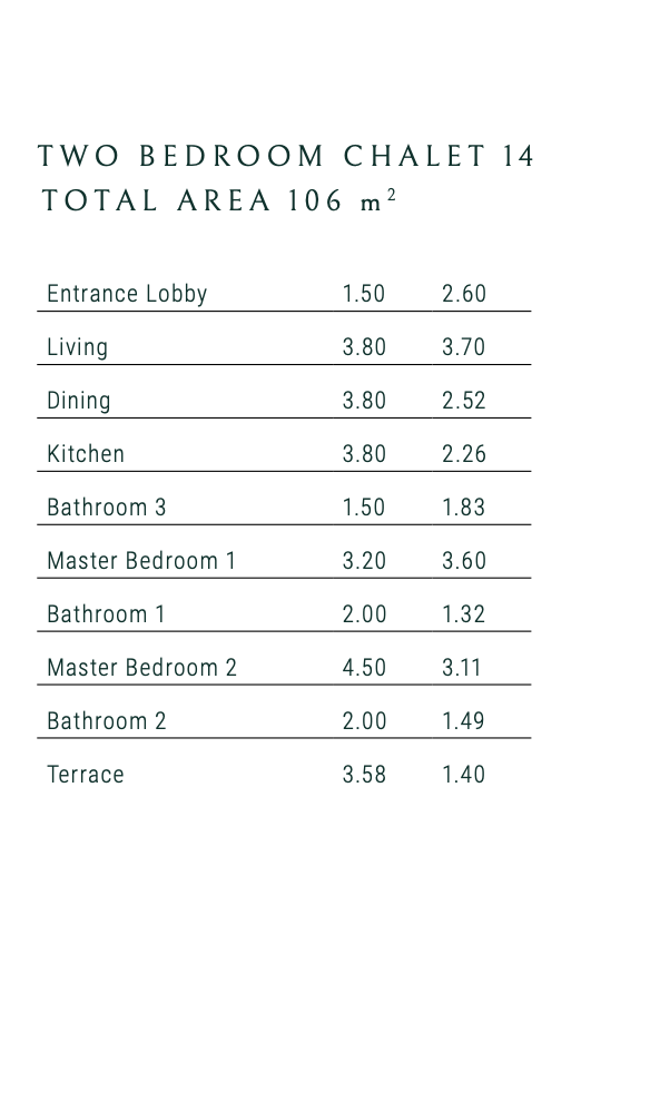 Floor plan for chalet at Majada Iwan